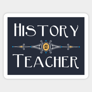 History Teacher White Decorative Line Sticker